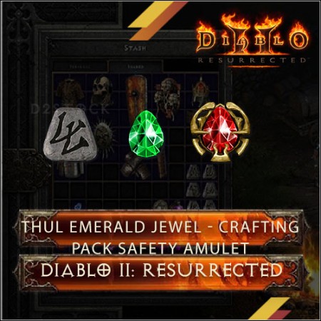 Thul Emerald Jewel - Crafting Pack Safety Amulet