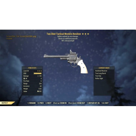 Two Shot Explosive Western Revolver (90% reduced weight)