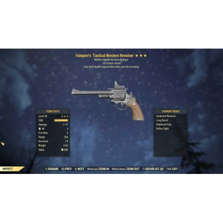 Vampire's Explosive Western Revolver (15% faster reload)