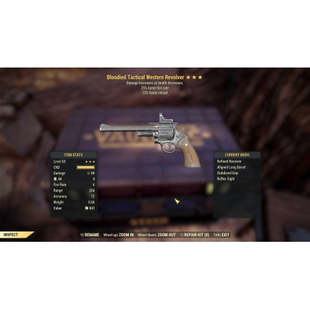 Bloodied Western Revolver (25% faster fire rate, 15% faster reload) B2515 B25ffr 15fr Western Revolver